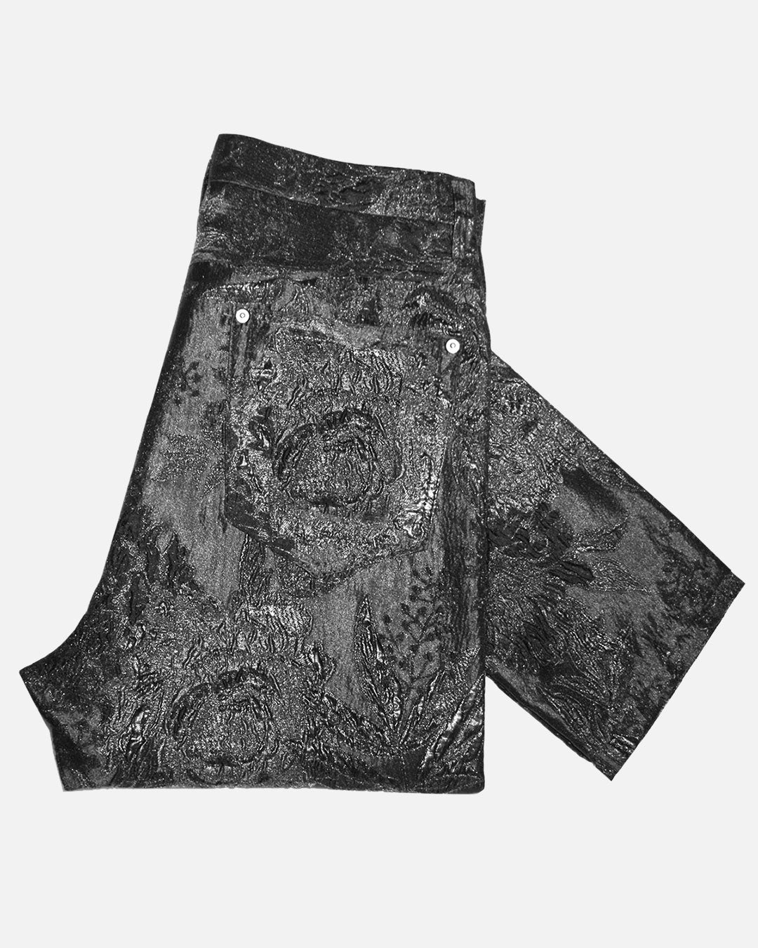 MEN'S BROCADE "BLACK ROSE" LUXE JEANS