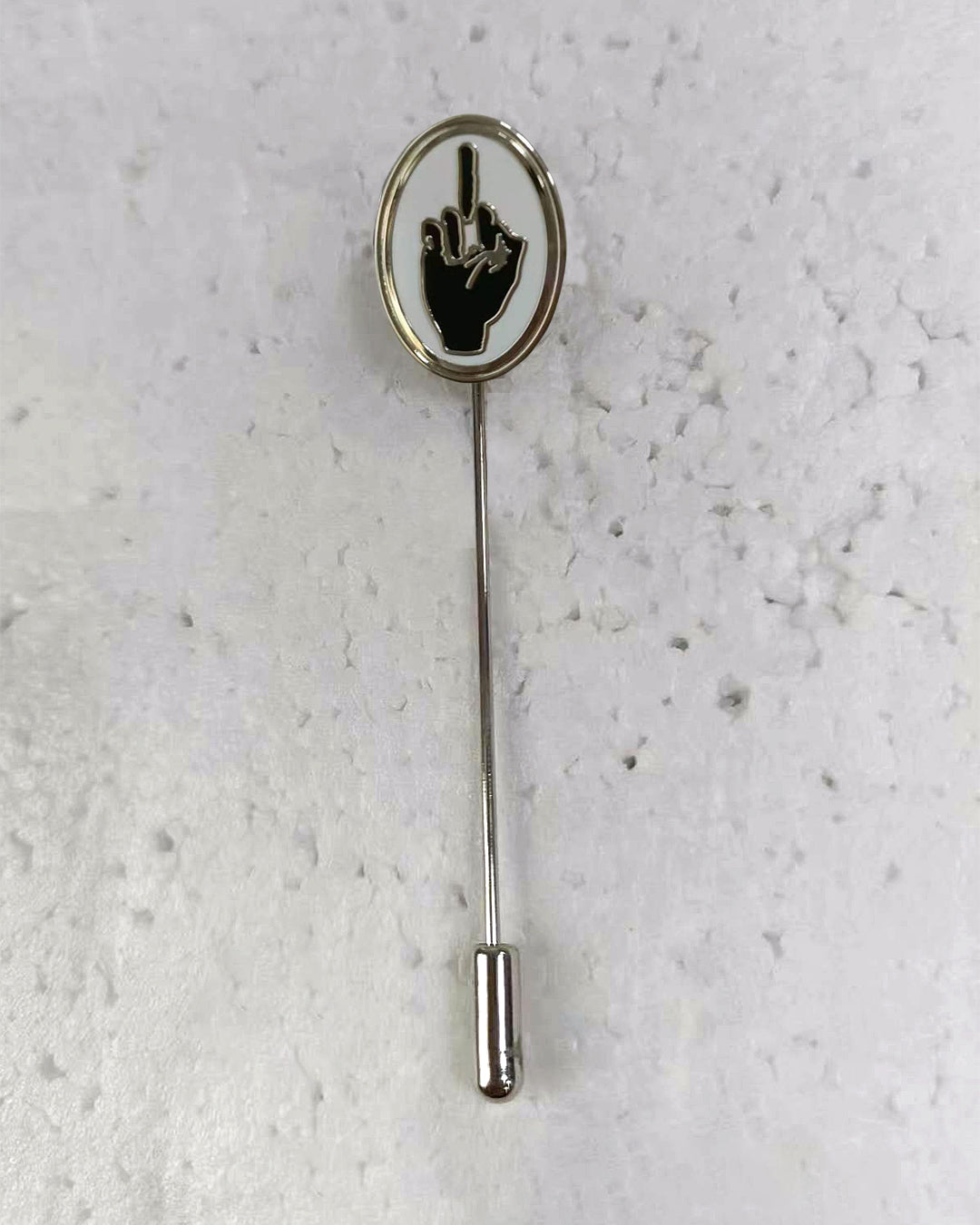 "FINGER" SILVER PLATED PIN