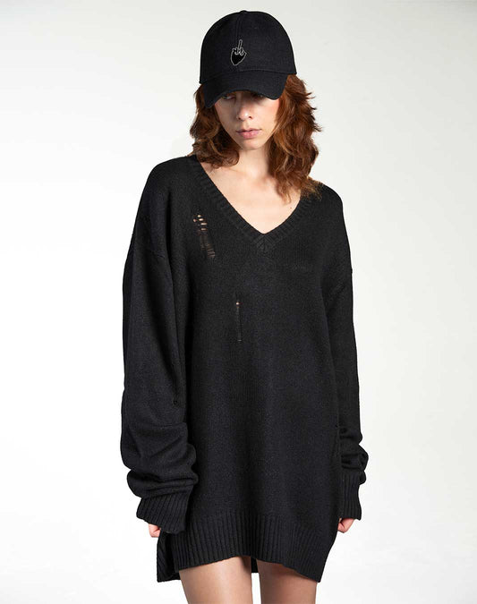 OVERSIZED  "HOLY" SWEATER - 100% CASHMERE