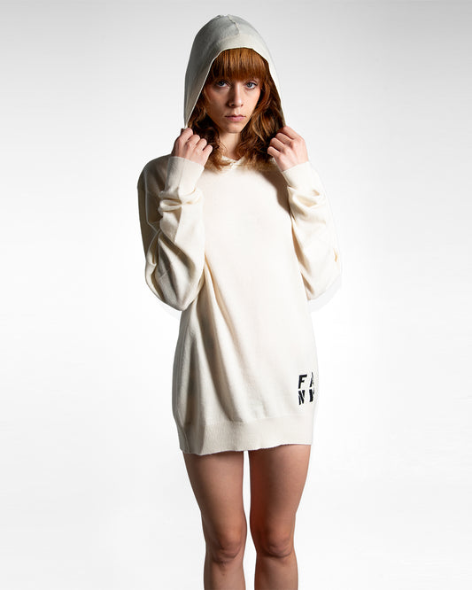 OVERSIZED  HOODIE "DRESS" - 100% CASHMERE