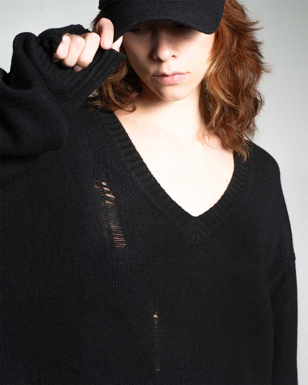 OVERSIZED  "HOLY" SWEATER - 100% CASHMERE