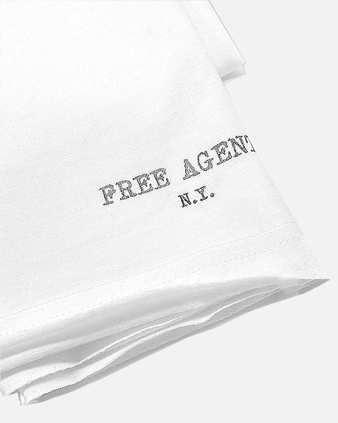 Detail from Free Agent N.Y.® Signature "FINGER" raw-edge T-Shirt.