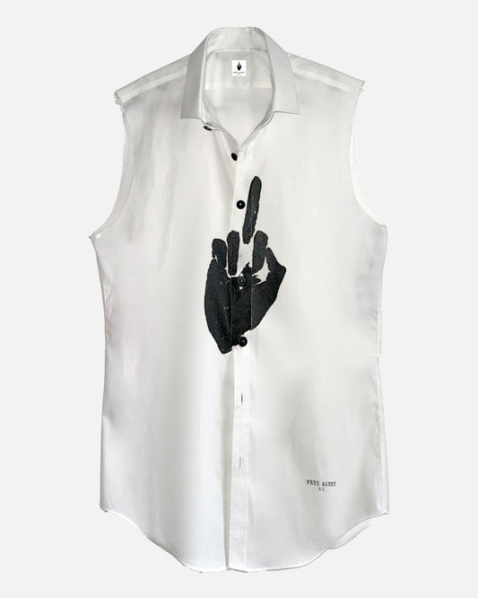 MUSCLE SHIRT WITH "FINGER" PRINT