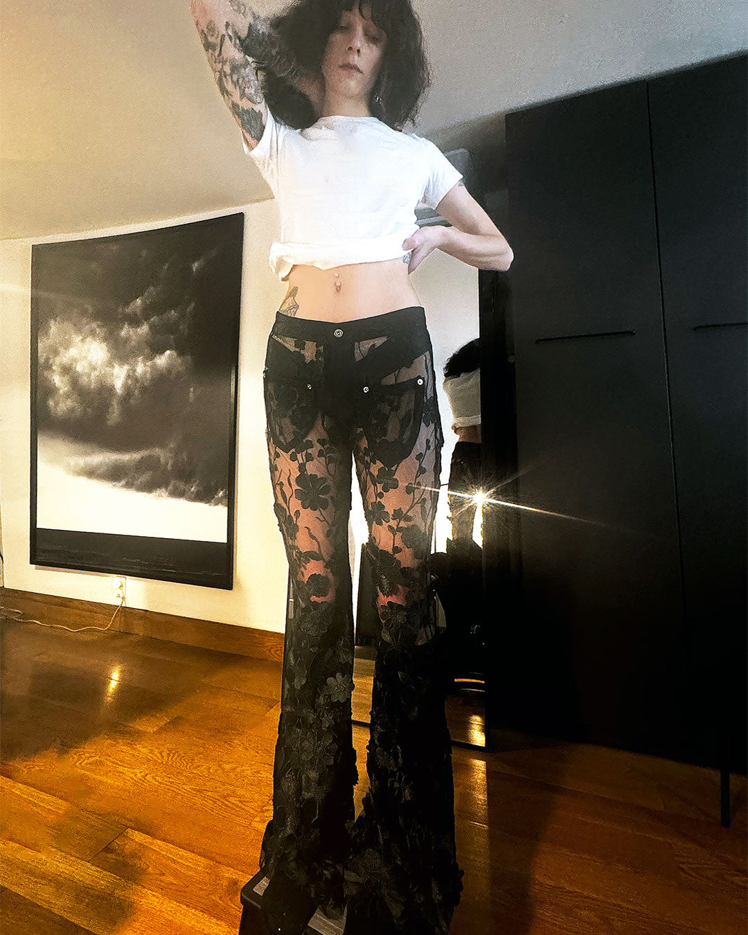 3D FLORA  TULLE "SHELBY" JEANS